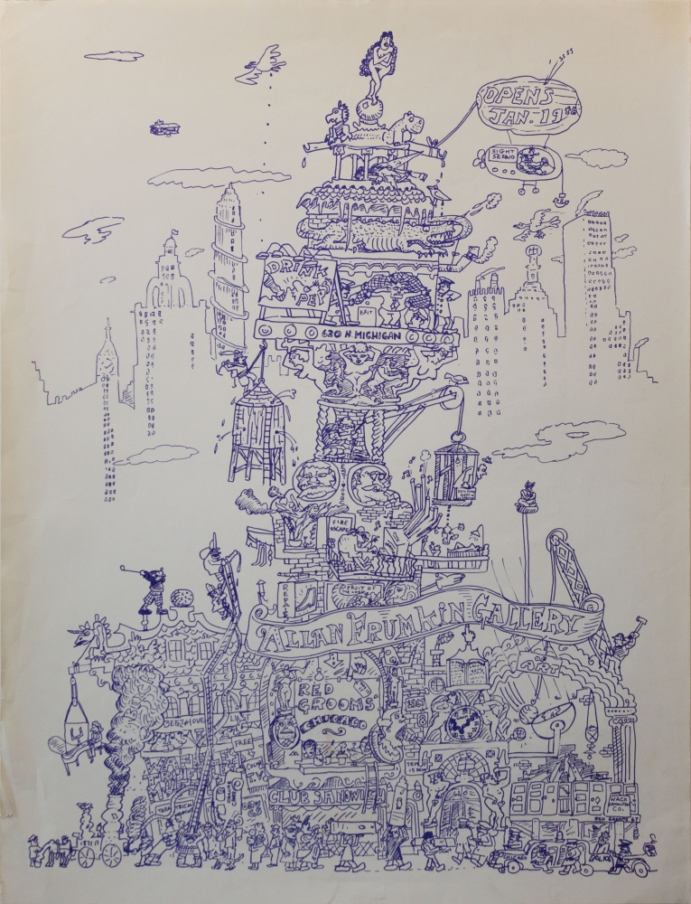 Poster for the exhibition of Red Grooms&#39; sculpto-picto-rama, The City of Chicago at Allan Frumkin Gallery, Chicago in 1968.&nbsp;

Image courtesy the George Adams Gallery Archives. &copy; 2020 Red Grooms / Artists Rights Society (ARS), New York.
