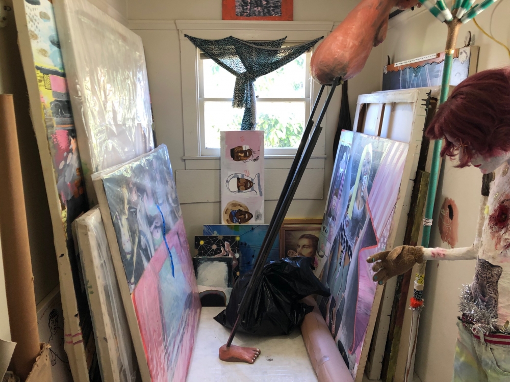 Interior shot of Cate White&#39; studio in Oakland, CA, 2021.