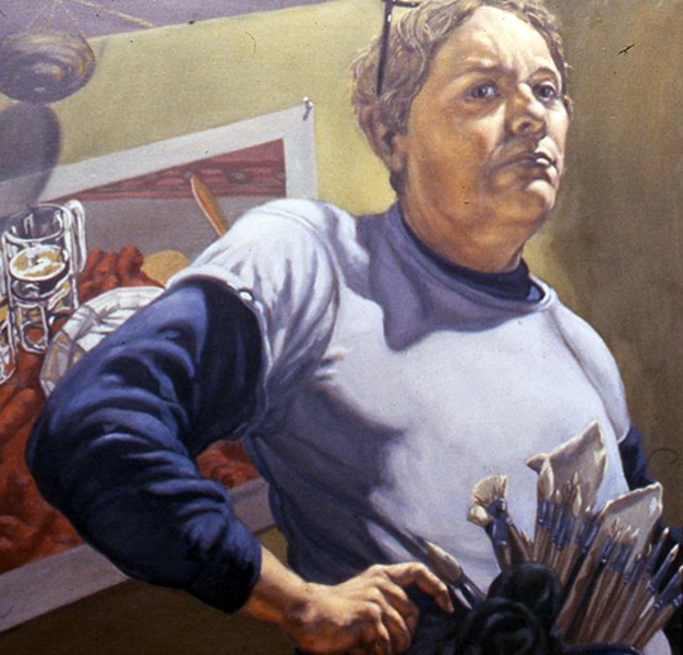 Jack Beal, Self-Portrait, 1982. Oil on canvas, 36 x 36 inches., &nbsp;