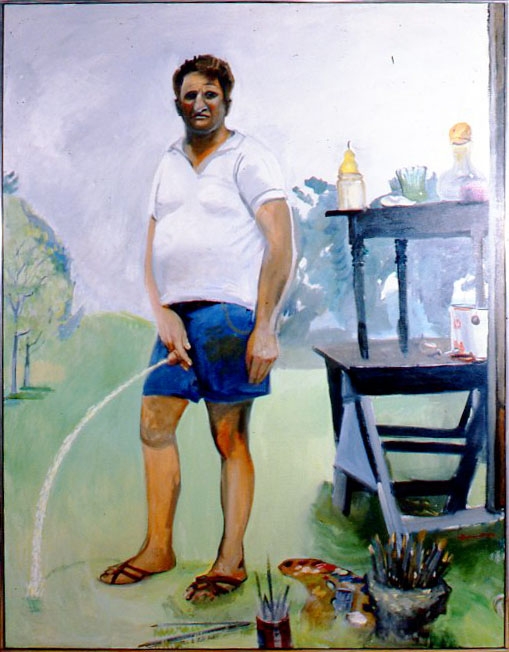 Paul Georges, Self-Portrait, 1981-82. Oil on canvas, 82 x 64 inches., &nbsp;