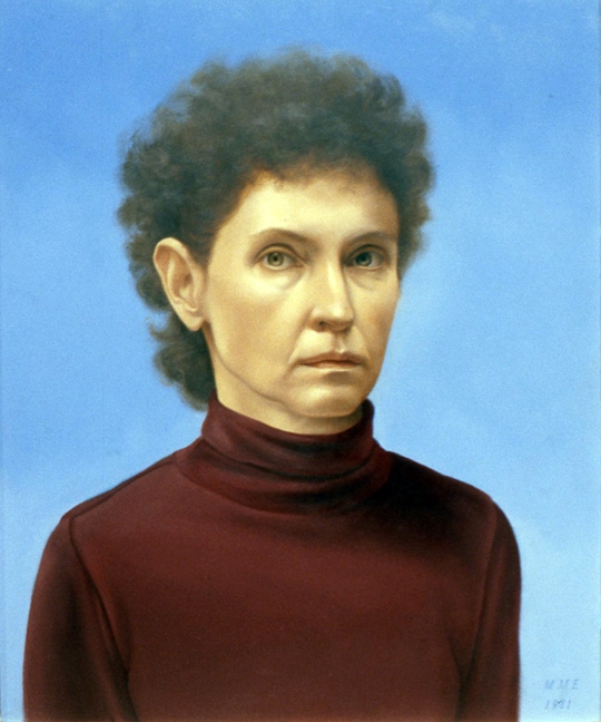 Martha Mayer Erlebacher, Self-Portrait, 1981. Oil on panel, 13 &frac12; x 11 inches., &nbsp;