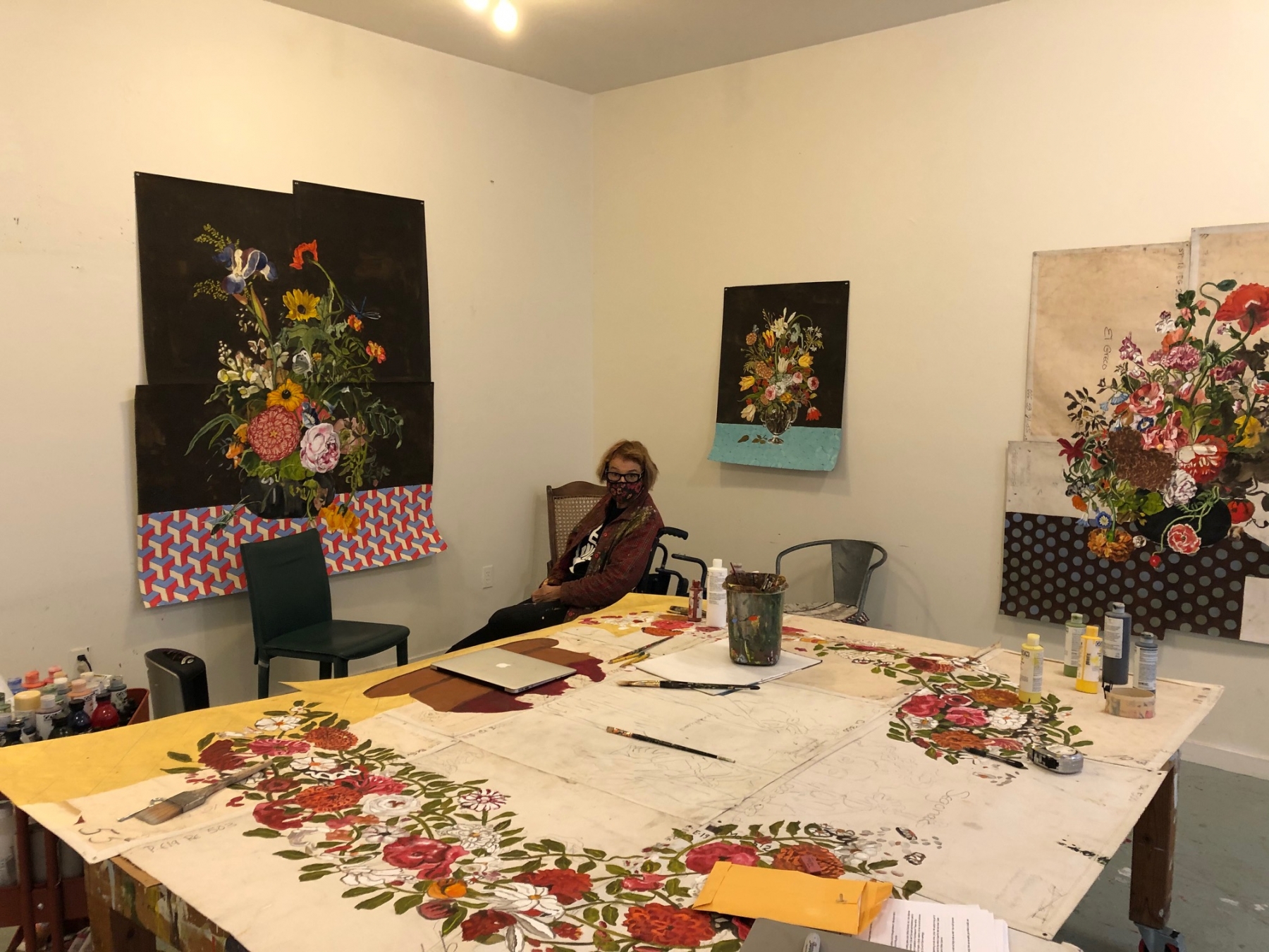 Katherine Sherwood in her studio in Rodeo, CA, 2020.