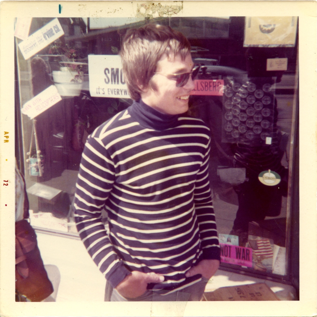 Doug Biggert, Sandal Shop Series (Chris Burden), April 1972. Kodak Instamatic print, 3 1/2 x 3 1/2 inches.