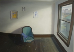 Andrew Lenaghan, Studio With Sarah's Painting and Green Chair, 2012-13