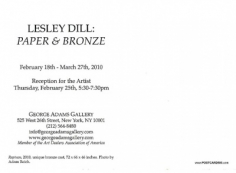 Lesley Dill exhibition announcement card (back) 2010