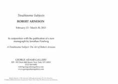 Robert Arneson exhibition announcement card, 2013