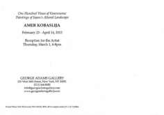 Amer Kobaslija exhibition announcement card 2012 (back)