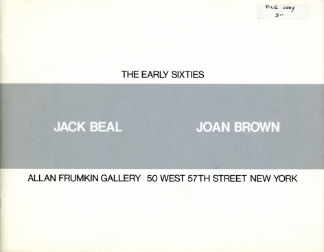 Catalog cover, 'Jack Beal, Joan Brown: The Early Sixties,' Allan Frumkin Gallery, 1984