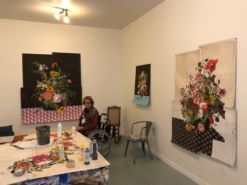 Katherine Sherwood in her studio in Rodeo, CA, 2020