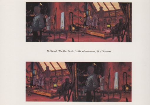 Exhibition announcement picturing James McGarrell, The Red Studio, 1994