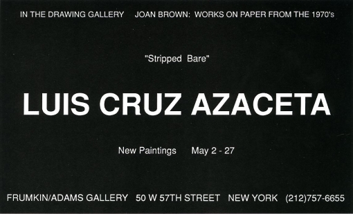 Luis Cruz Azaceta May 1995 Exhibition Announcement