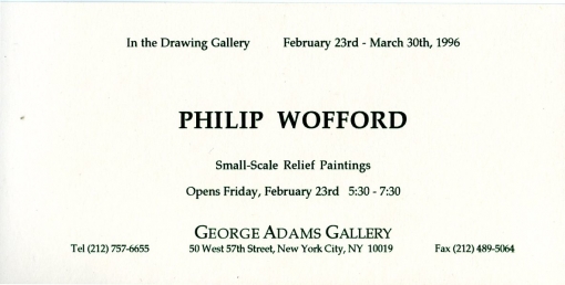 Philip Wofford: Small Scale Relief Paintings