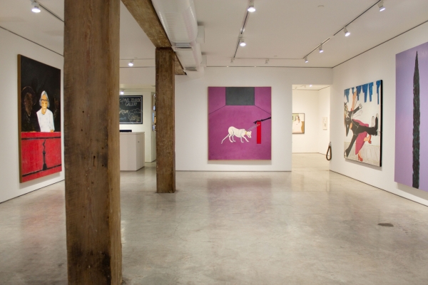 Installation view, Joan Brown, George Adams Gallery, New York, 2017.